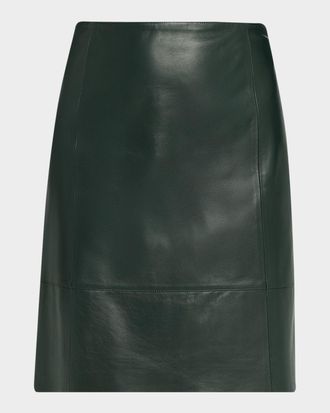 Vince A-Line Leather Skirt