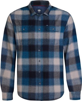 Petrol Industries Heren Plus Size Geruit Overhemd Billings - Blauw