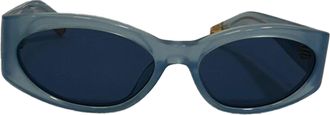 Jacquemus Les Lunettes Ovalo Sunglasses in Light Blue Acetate