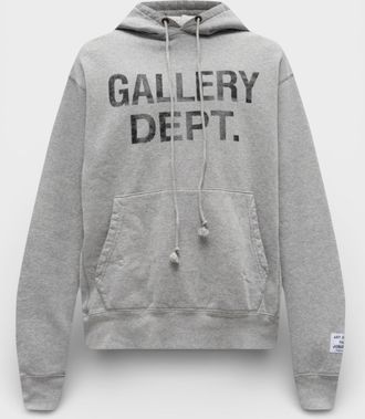 Gallery Dept. Mens. Center Logo Hoodie Heather Grey - Size X-Large