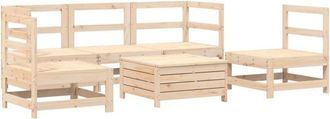 vidaXL Juego De Sof&aacute;s De Jard&iacute;n 6 Piezas Madera Maciza De Pino Vidaxl
