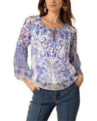 Hale Bob Myra Silk-Blend Blouse