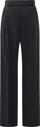 Emporio Armani Wollen Broek - Dames - Wijde Broeken - Zwart - XS - Wol - Broeken