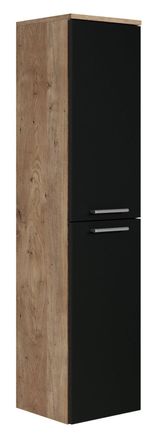Badplaats Badplaats - Mobiletto Del Bagno Saturnus 130 Cm Rovere Castagno / Nero Mobiletto Armadietto