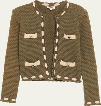 L'agence Astor Contrast Trim Cardigan