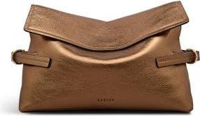 Radley London Fleet Street - Metallic Medium Flapover Clutch in Olive Gold at Nordstrom