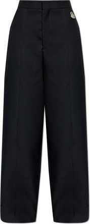 Moncler Wollen Gabardine Tailored Broek - Heren - Wijde Broeken - Blauw - L - Wol - Broeken