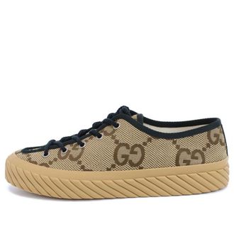 Gucci Maxi GG Low Top Beige Black 703031-UKOH0-2590