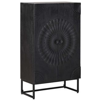vidaXL Aparador Alto Negro 55 X 30 X 95 Cm Vidaxl