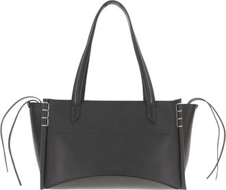 J.W.Anderson Elongated Loafer Cabas Leren Tas - Dames - Shoppers - Zwart - ONE Size - Leer - Tassen