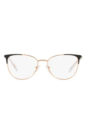 A|X Armani Exchange 52mm Cat Eye Optical Glasses in Black Gold at Nordstrom