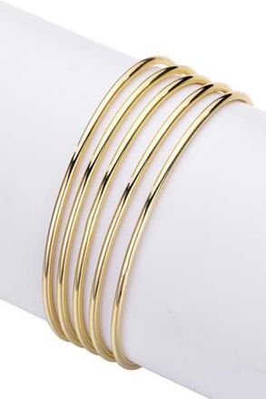 Adornia Set of 5 Bangle Bracelets in Gold at Nordstrom Rack
