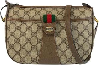 Gucci Pre-owned Cross Body Bags, female, Beige, Size: ONE SIZE Pre-owned Canvas Cross Body Bag