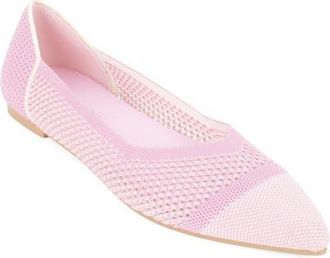 Elie Tahari Antigua Knit Pointed Toe Flat in Mauve at Nordstrom, Size 6.5