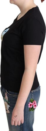Moschino Womens Black Printed Cotton Short Sleeves T-Shirt