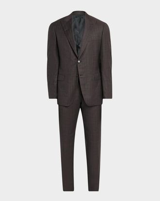 Brioni Mens Trevi Wool Peak Lapel Two-Piece Suit