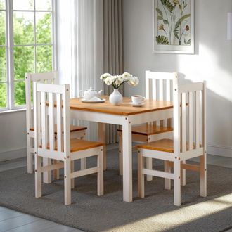 Seconique Ludlow 1+4 Dining Set in White