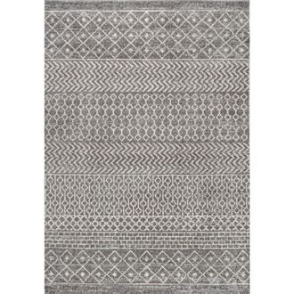 Jonathan Y Designs Arta Moroccan Vintage Geometric Area Rug in Gray/cream at Nordstrom, Size 2Ft 0In X 8Ft 0In