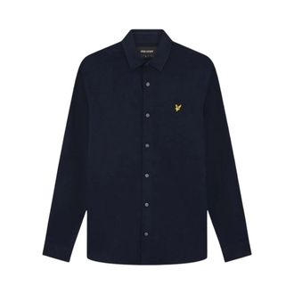 Lyle & Scott Lw 2407V-Z271 Pique Jersey Shirt - Heren - Casual Overhemden - Blauw - 4XL - Katoen - Overhemden