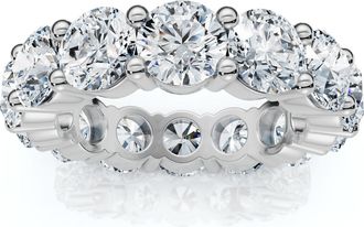 Pompeii3 6 Ct EX3 Lab Grown Diamond Eternity Wedding Ring 14k White Gold