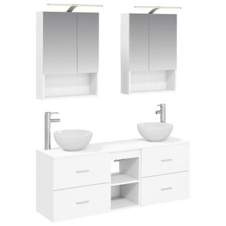 vidaXL Juego De Muebles De Ba&ntilde;o 5 Pcs Blanco 50 X 14,5 X 70 Cm Vidaxl