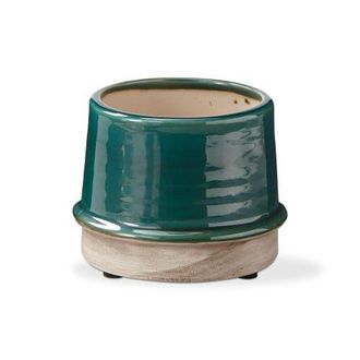 Tag Small Green Glazed Stoneware Radius Planter for 3 Pots at Nordstrom