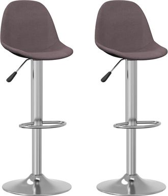 vidaXL Taburetes De Cocina 2 Unidades Tela Gris Taup&eacute; Vidaxl