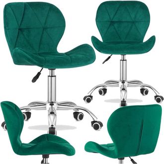 OEM Silla Giratoria Rivello Terciopelo Verde Oscuro