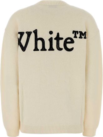 Off-white Logo-Embroidered Wool Nylon Sweater - Beige
