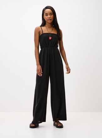 Twik Womens Wide-leg linen-blend jumpsuit