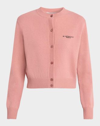 Givenchy Wool-Cashmere Crewneck Cardigan