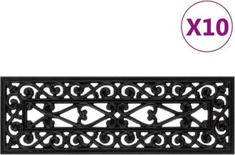 vidaXL Vidaxl - Alfombrillas De Escalera De Goma 10 Uds Goma 25x75 Cm