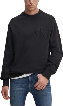 Calvin Klein Applique Sweatshirt Straight Cut - Heren - Sweatshirts - Zwart - L - Katoen - Hoodies & sweatvesten