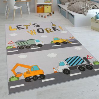 Paco Home Paco Home - Alfombras Infantiles Juego Pelo Corto Habitaci&oacute;n Coloridas En Diferentes Dise&ntilde;os 240x340 Cm, Gris 2