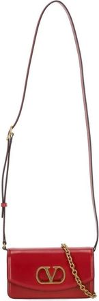 Valentino VLogo Chain Wallet - Dames - Schoudertassen - Rood - ONE Size - Leer - Tassen