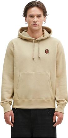 A Bathing Ape One Point Pullover Hoodie - Heren - Hoodies - Beige - L - Katoen - Hoodies & sweatvesten