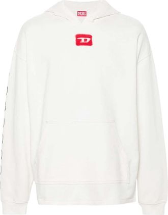 Diesel White Logo Relaxed Hoodie