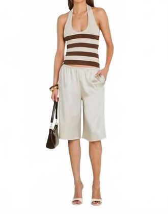 SER.O.YA Amira Cropped Tank Top In Almond/cocoa