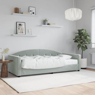 Berkfield Home Daybed with Mattress Light Grey 90x190 cm Velvet