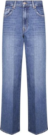 7 For All Mankind Straight Jeans - Dames - Regular Fit Jeans - Blauw - W30 - Jeans