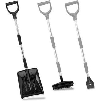 OEM Juego De Pala De Nieve Port&aacute;til 3 En 1, Pala De Nieve Con Pala Para Hielo Y Cepillo Para Nieve, Mango De Acero Inoxidable (negro)