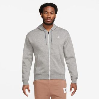 Nike Jordan Mens Essentials Fleece Full-Zip Hoodie - White/Carbon Heather Size 3XL