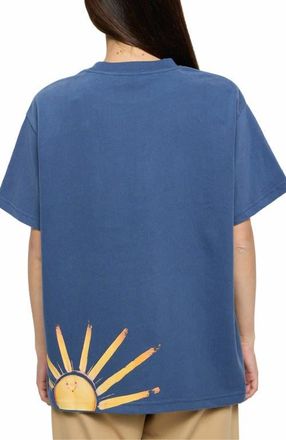 By Samii Ryan HAPPINESS LOOKS GOOD OVERSIZED TEE in Blue at Nordstrom, Size Medium