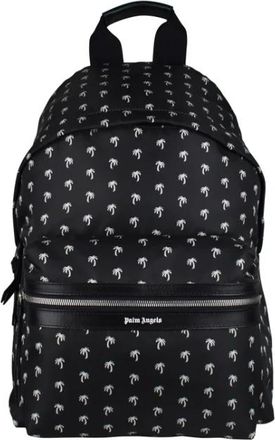 Palm Angels Palm Logo Allover Print Rugzak - Heren - Rugzakken - Zwart - ONE Size - Leer - Tassen