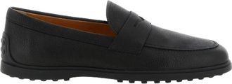 Tod's Loafers van Leer met Pebble-Textuur - Heren - Loafers - Zwart - 44 EU - Leer - Schoenen