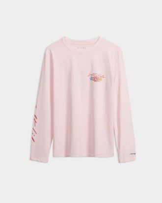 Salt Life Honu Long Sleeve Performance Shirt in Crystal Pink Heather at Nordstrom, Size Small