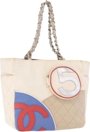 Chanel Pre-owned Vintage Tote Bag - Dames - Vintage Shopper - Beige - ONE Size - Leer - Vintage