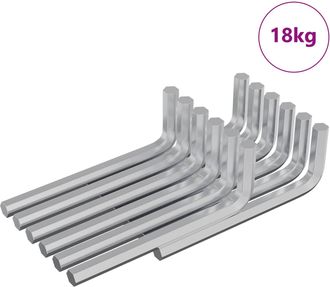 vidaXL Llave Hexagonal 1800 Uds. Plateado 32 X 86 Mm Acero Vidaxl