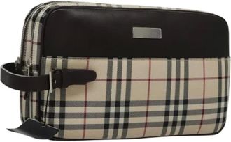 Burberry Pre-owned Clutches, female, Beige, Size: ONE SIZE Pre-owned Nylon Clutch