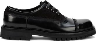 Dolce & Gabbana Zapatos Derby de Piel y Tejido - Shoes - Hombre - Negro - 43 1/2 EU